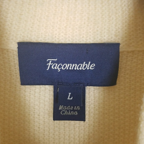 Faconnable Wool & Cashmere Zip Up Cardigan Size L - Picture 3 of 7